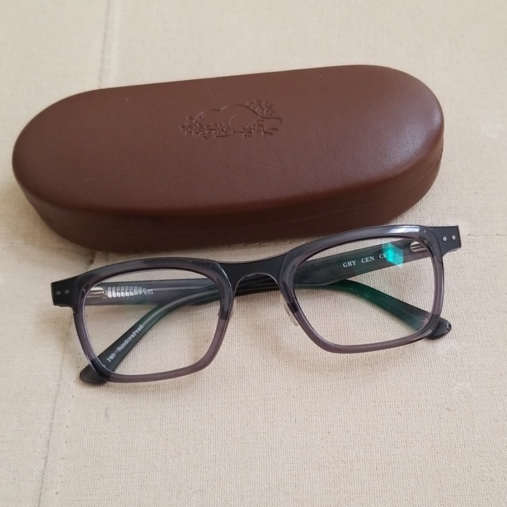 Roots Mens Handcrafted Gunmetal Gray Eyeglasses